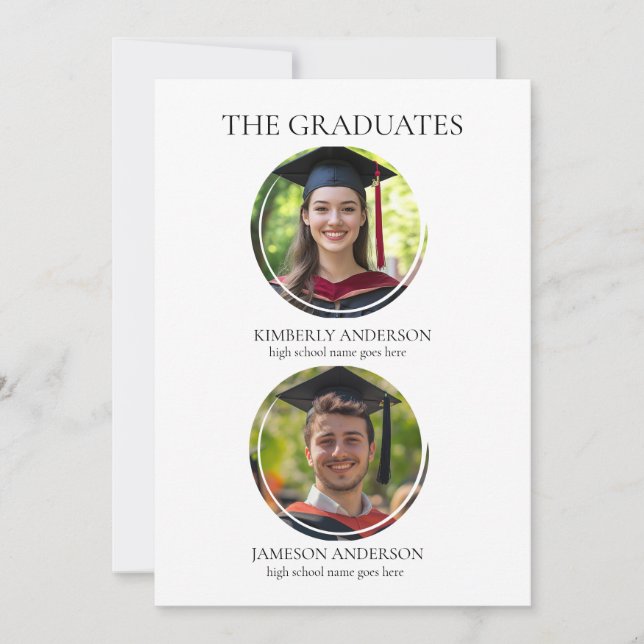 Invitations de la partie de graduation mixte verti (Devant)