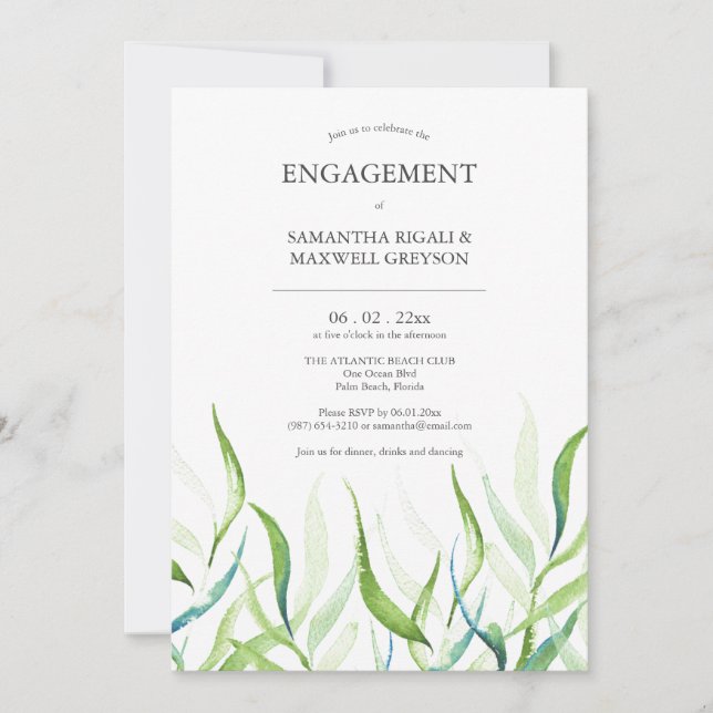 Invitations de la partie de l'engagement de l'aqua (Devant)