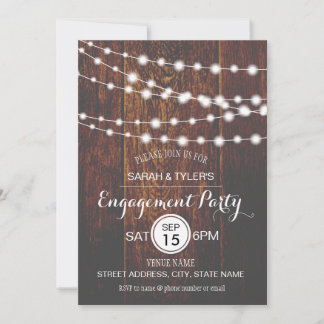 Invitations de la partie de l'engagement Rustic Wo