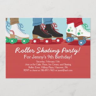 Invitations de la partie de patin à roulettes