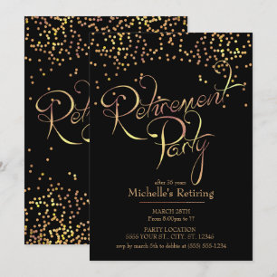 Invitations de la partie de retraite Gold Sparklin