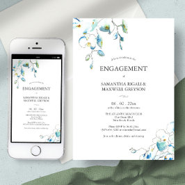 Invitations de la partie d'engagement Aquarelle Fl