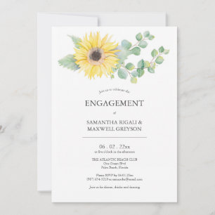 Invitations de la partie d'engagement Aquarelle To