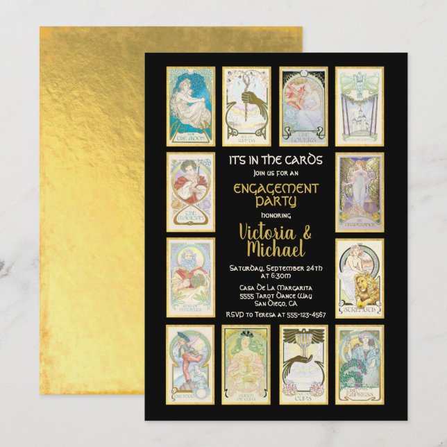 Invitations de la partie d'engagement de la carte  (Devant / Derrière)