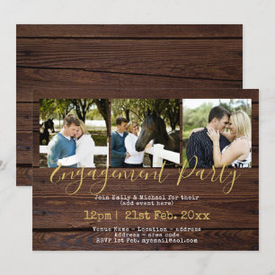 Invitations de la partie d'engagement de la photo