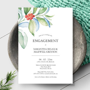 Invitations de la partie d'engagement Festive verd