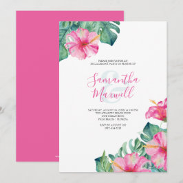 Invitations de la partie d'engagement Hibiscus Fle