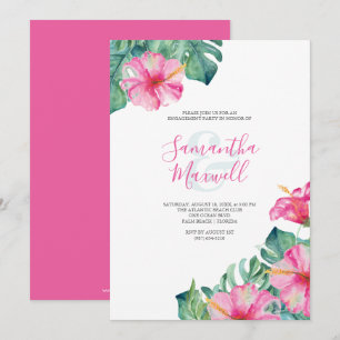 Invitations de la partie d'engagement Hibiscus Fle