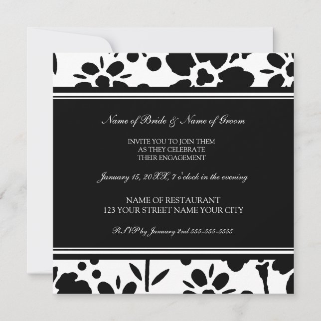 Invitations de la partie d'engagement photo en noi (Devant)