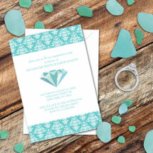 Invitations de la partie d'engagement (Turquoise)
