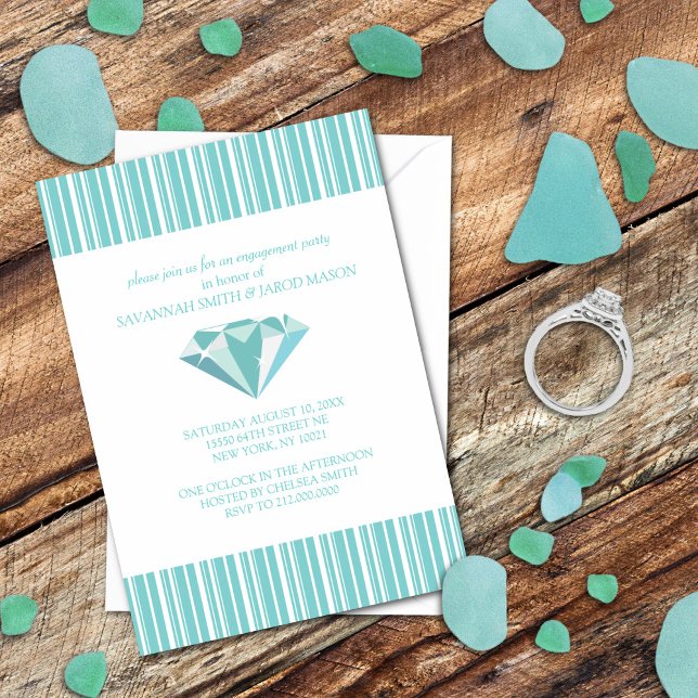 Invitations de la partie d'engagement (Turquoise) (Créateur téléchargé)