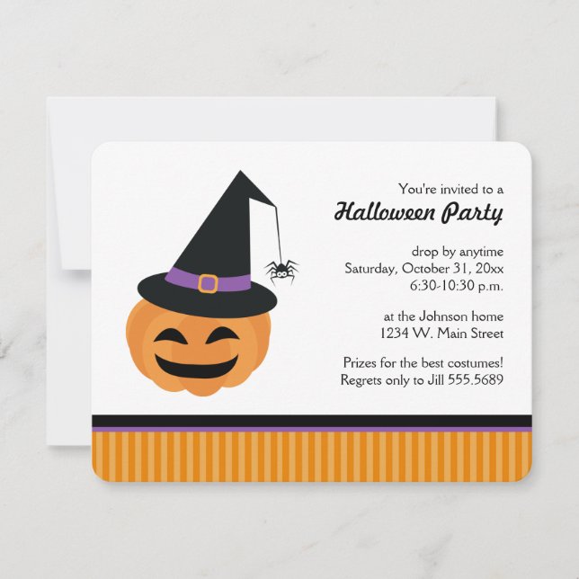 Invitations de la partie d'Halloween de Jack-o'-la (Devant)