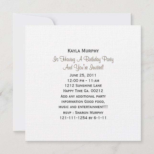 Invitations de la partie Empreinte de léopard (Devant)