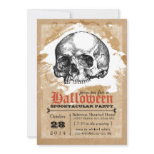 Invitations de la partie Halloween à crâne Déplais