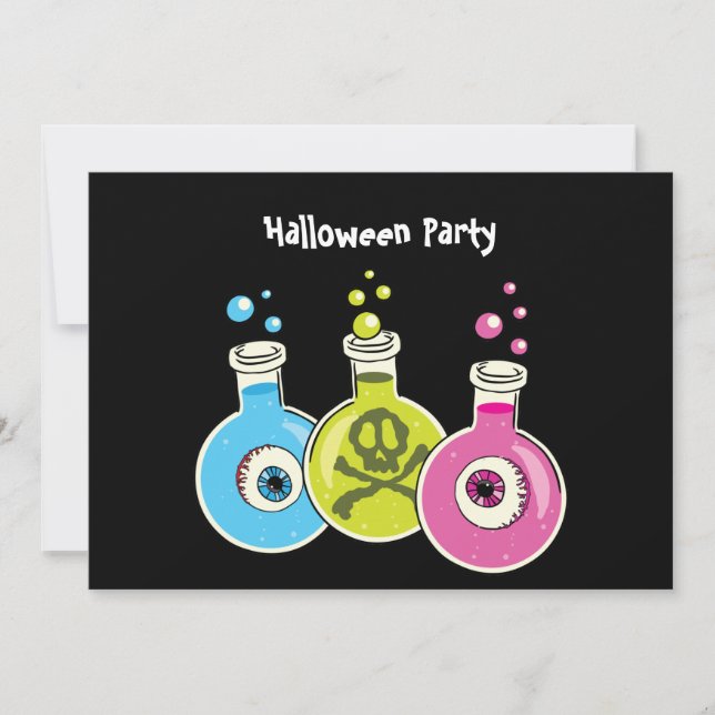 Invitations de la partie Halloween de chimie (Devant)