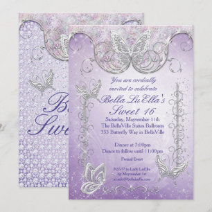 Invitations de la partie papillon diamant