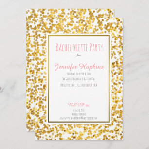 Invitations de la partie Pois Gold Paint