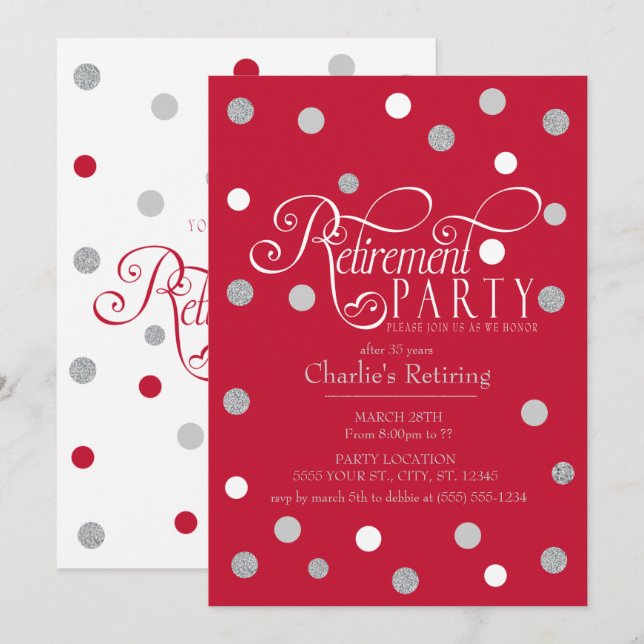 Invitations de la Parties scintillant et du Parti  (Devant / Derrière)