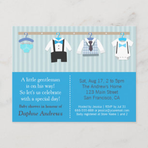 Invitations de la petite douche pour bébé Gentlema