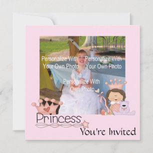 Invitations de la petite princesse rose