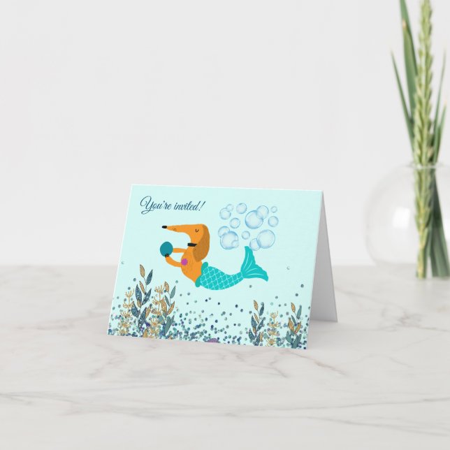 Invitations de la piscine Dachshund Mermaid Pool (Devant)