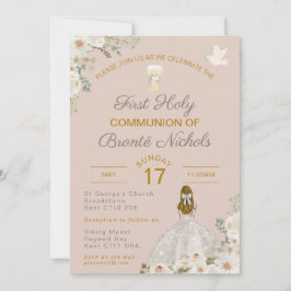 Invitations de la première sainte communion Boho C