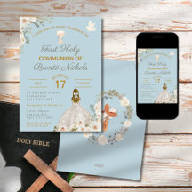 Invitations de la première sainte communion Boho C