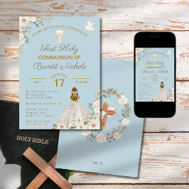 Invitations de la première sainte communion Boho C