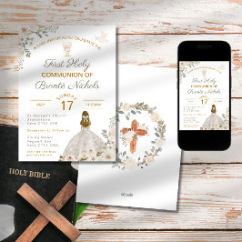 Invitations de la première sainte communion Boho C