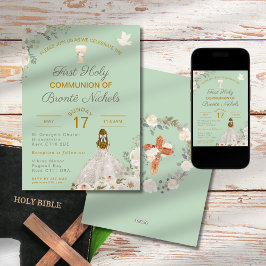 Invitations de la première sainte communion Boho C