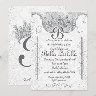 Invitations de la Princess Bling Diamond Party