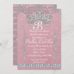 Invitations de la Princess Bling Diamond Party