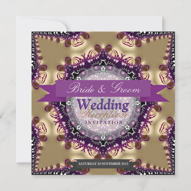 Invitations de la réception de mariage d'or Star R (Devant)