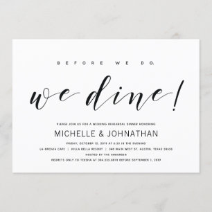 Invitations de la répétition de mariage moderne et