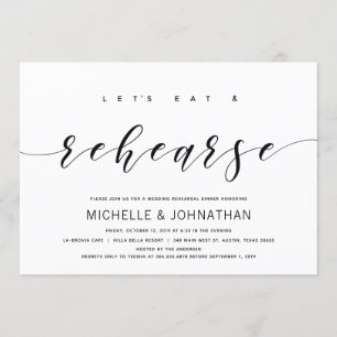 Invitations de la répétition de mariage moderne et
