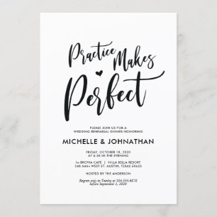 Invitations de la répétition de mariage parfait et
