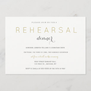 Invitations de la répétition moderne argent & or