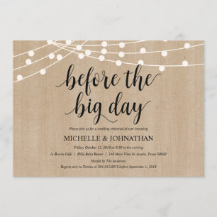 Invitations de la répétition Rustic String Lights