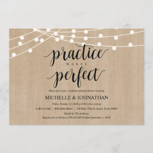 Invitations de la répétition Rustic String Lights