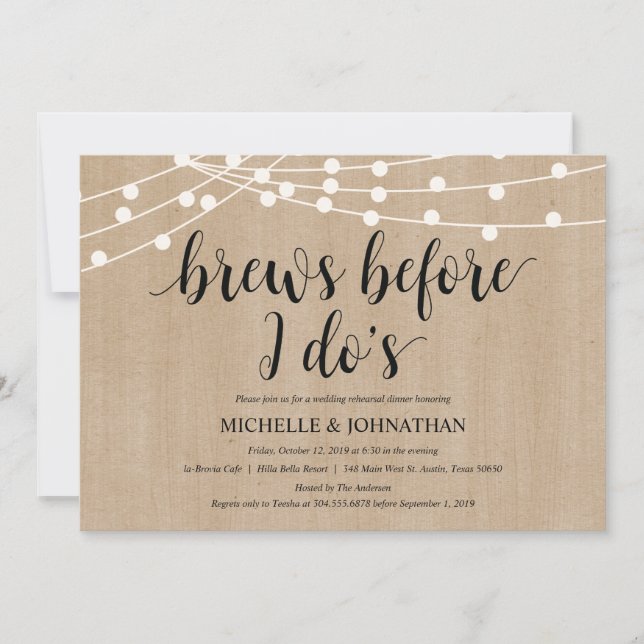 Invitations de la répétition Rustic String Lights (Devant)