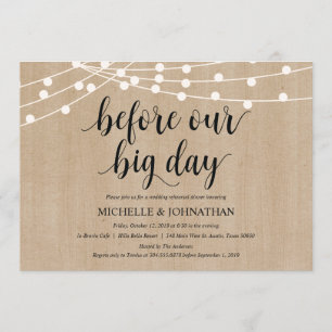Invitations de la répétition Rustic String Lights