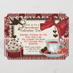 Invitations de la Saint Valentin Tea Party