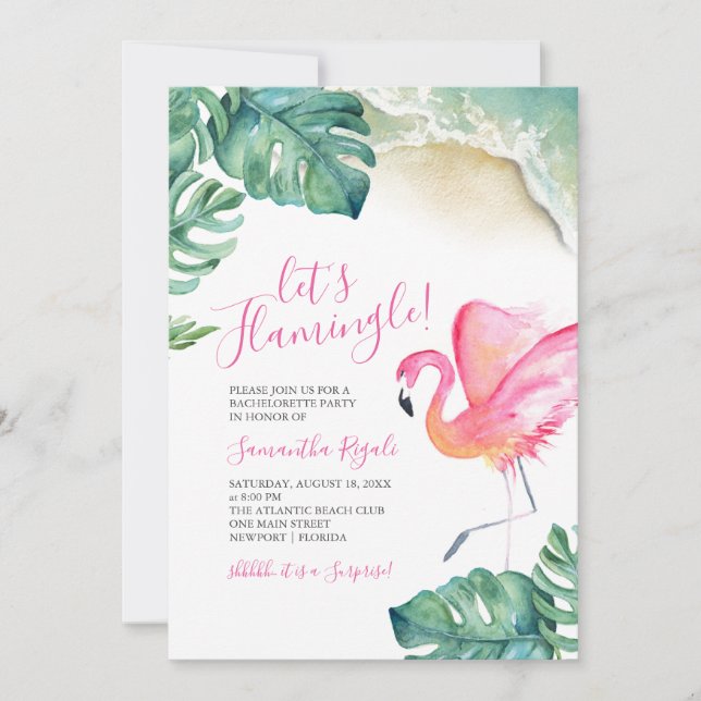 Invitations de la soirée de bachelorette tropicale (Devant)