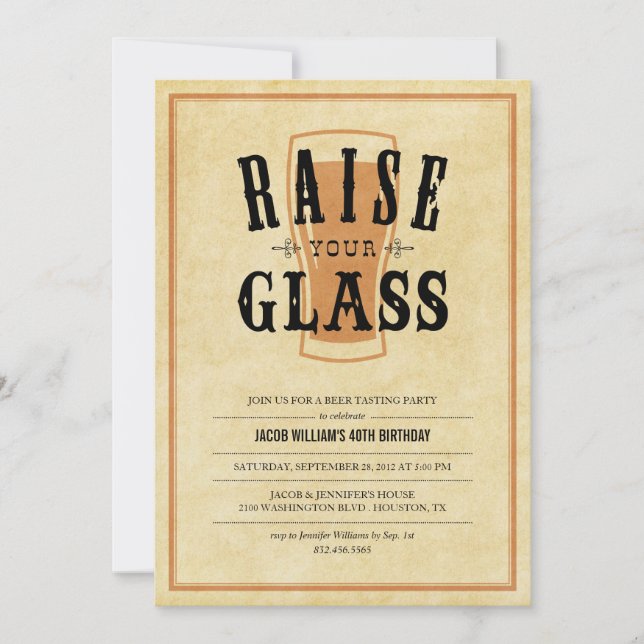 Invitations de la soirée de dégustation de bière (Devant)