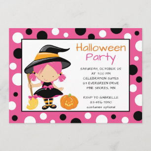 Invitations de la soirée d'Halloween Pointe sorciè