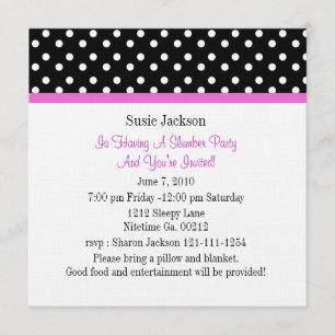 Invitations de la soirée papillon Polka Dot