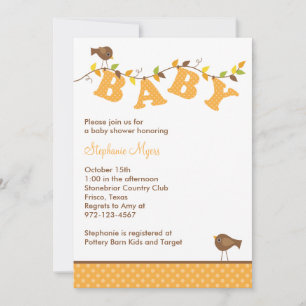 Invitations de la vigne de bébé automne