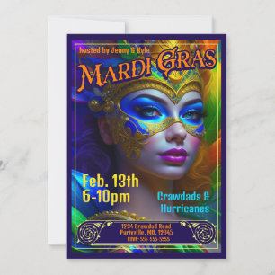 Invitations de l'affiche de Mardi Gras