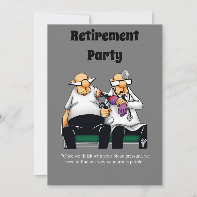 Invitations de l'Humour de retraite Médicale amusa (Devant)