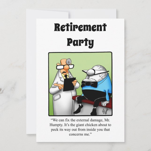 Invitations de l'Humour de retraite Médicale amusa (Devant)